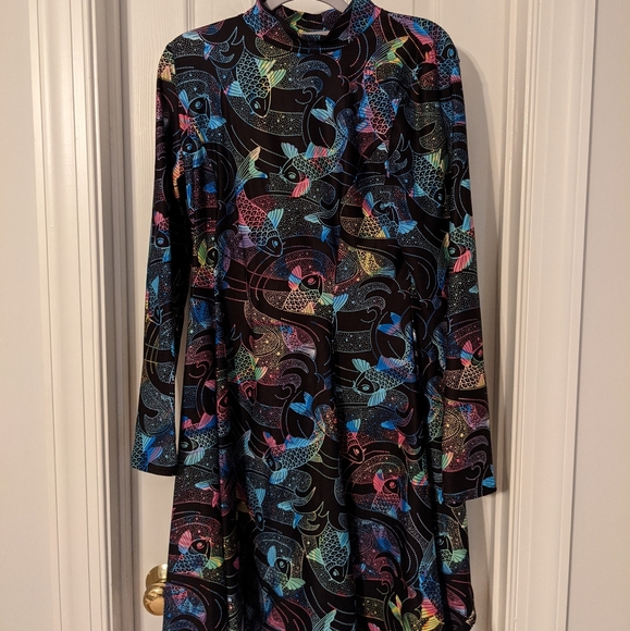 BlackMilk Koi Rainbow LS Evil LL Dress XL - Picture 6 of 9